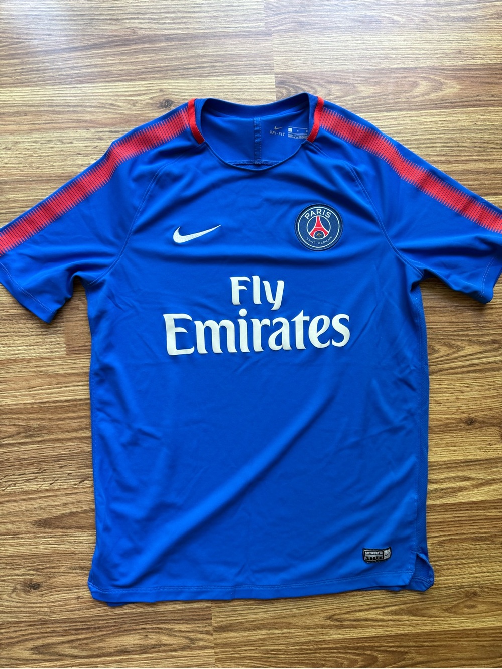Nike Blue Dri-FIT Soccer Jersey with Red Accent
